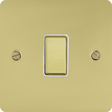 flat polished brass unlacquered intermediate switch (brass switch/white inserts) front fc20825
