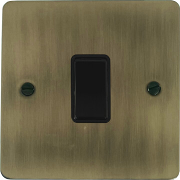 flat light antique brass switch (1 gang/black switch) front fc20825