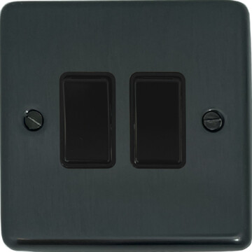 contour black bronze light switch (2 gang) front fc101025