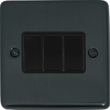 contour black bronze light switch (3 gang) front fc101025