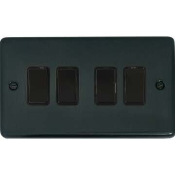 contour black bronze light switch (4 gang) front fc101025