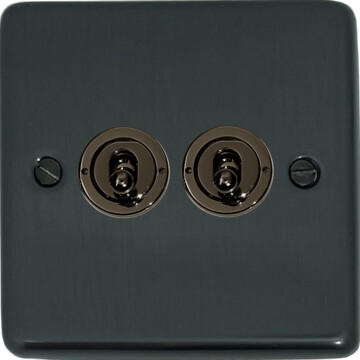 contour black bronze toggle switch (2 gang/black nickel switches) front fc101025