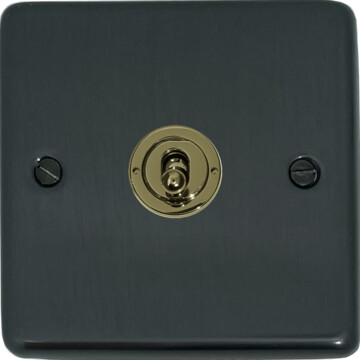 contour black bronze toggle switch (1 gang/polished brass switch) front fc101025