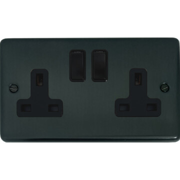 contour black bronze double socket front fc101025