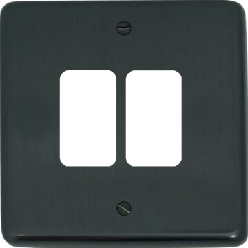 contour black bronze grid plate (2 gang) front fc101025