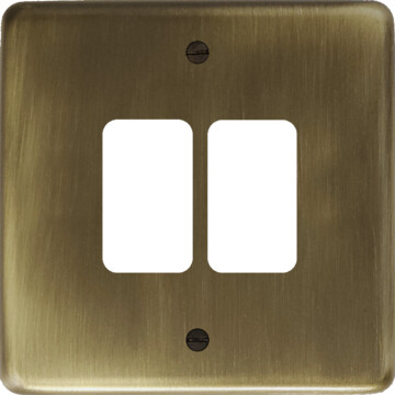 Antique Brass Grid Switch (2 Gang)