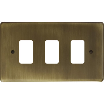 Antique Brass Grid Switch (3 Gang)
