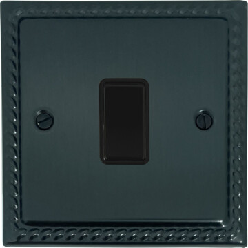 monarch black bronze light switch (1 gang/black switch) front fc101025