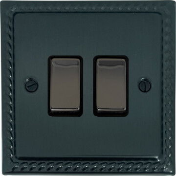 monarch black bronze light switch (2 gang) front fc101025