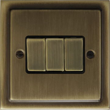 trimline antique brass switch (3 gang) front fc101025