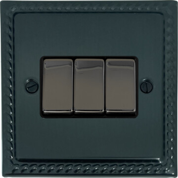 monarch black bronze light switch (3 gang) front fc101025