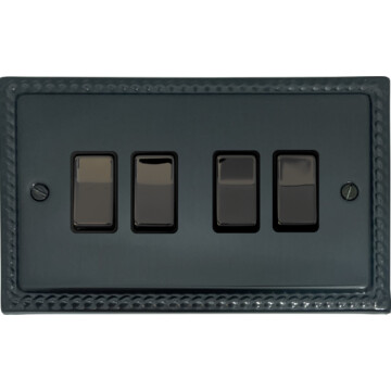 monarch black bronze light switch (4 gang) front fc101025