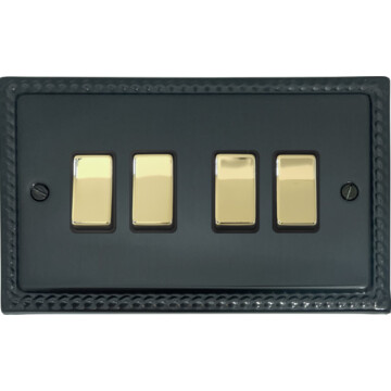monarch black bronze light switch (4 gang) front fc101025