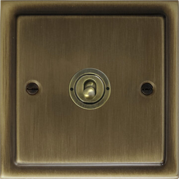 trimline antique brass toggle switch (1 gang) front fc101025