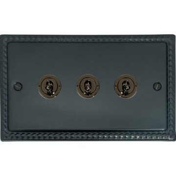 monarch black bronze toggle switch (3 gang) front fc101025