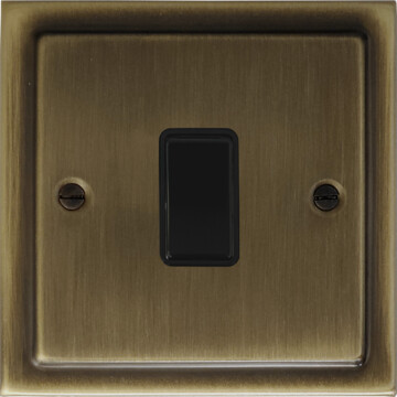trimline antique brass intermediate switch (black switch ) front fc101025