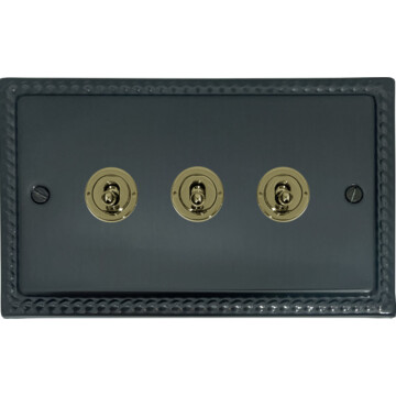 monarch black bronze toggle switch (3 gang) front fc101025