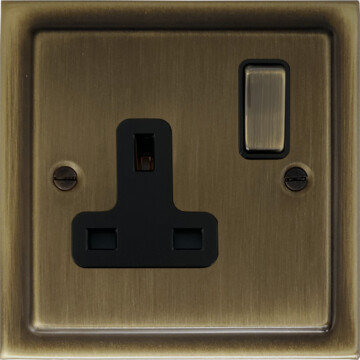 trimline antique brass socket (1 gang) front fc101025