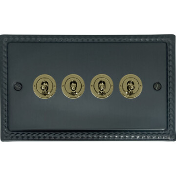 monarch black bronze toggle switch (4 gang) front fc101025