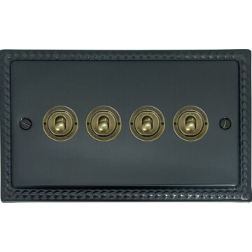 monarch black bronze toggle switch (4 gang/antique brass switches) front fc101025