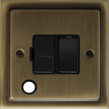 trimline antique brass spur with flex outlet (black switch) front fc101025