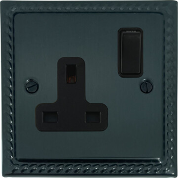monarch black bronze socket (1 gang/black switch) front fc101025