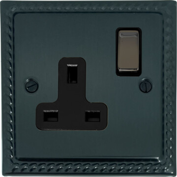 monarch black bronze socket (1 gang) front fc101025