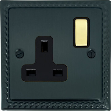 monarch black bronze socket (1 gang) front fc101025