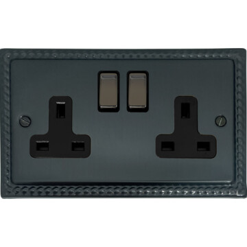 monarch black bronze socket (2 gang) front fc101025