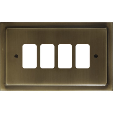 Victorian Antique Brass Grid Switch (4 Gang)