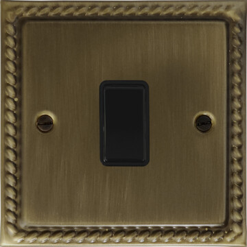 monarch antique brass intermediate switch (black switch) front fc101025
