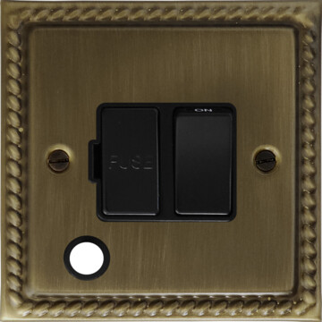 monarch antique brass spur with flex outlet (black switch) front fc101025