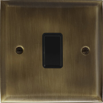 spectrum antique brass light switch (1 gang/black switch) front fc101025