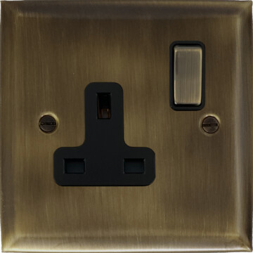 spectrum antique brass single socket (brass switch) front fc101025