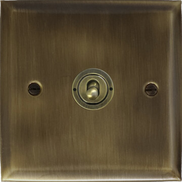 spectrum antique brass toggle switch (1 gang) front fc101025