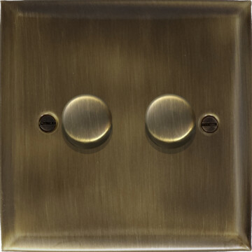 spectrum antique brass led dimmer (2 gang) front fc101025