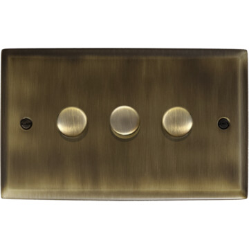 spectrum antique brass led dimmer (3 gang) front fc101025