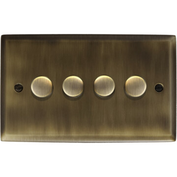 spectrum antique brass led dimmer (4 gang) front fc101025