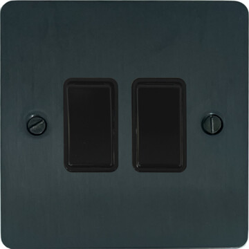 flat black bronze switch (2 gang/black switches) front fc101025