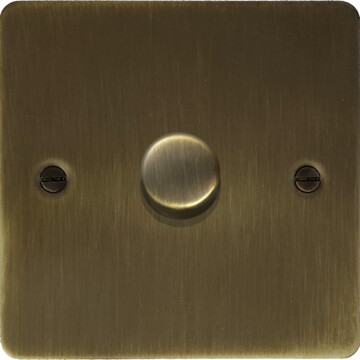 flat antique brass led dimmer (1 gang) front fc101025