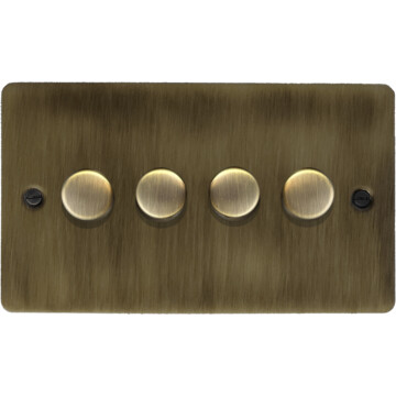 flat antique brass led dimmer (4 gang) front fc101025