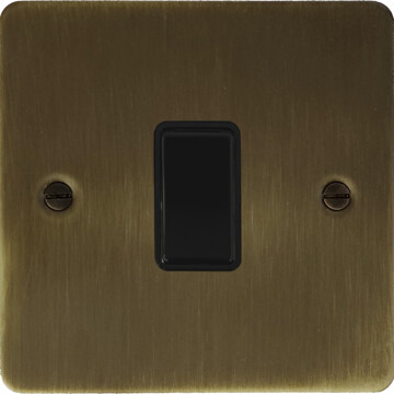 flat antique brass intermediate switch (black switch) front fc101025
