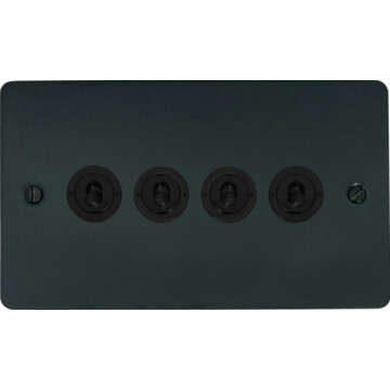 flat black bronze toggle switch (4 gang/flat black toggle) front fc101025