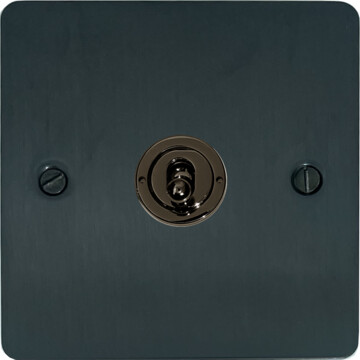 flat black bronze intermediate toggle switch (1 gang) front fc101025