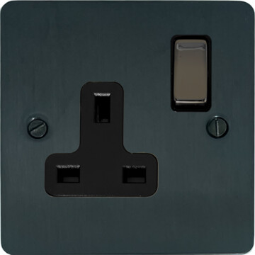 flat black bronze single socket (black nickel switch) front fc101025
