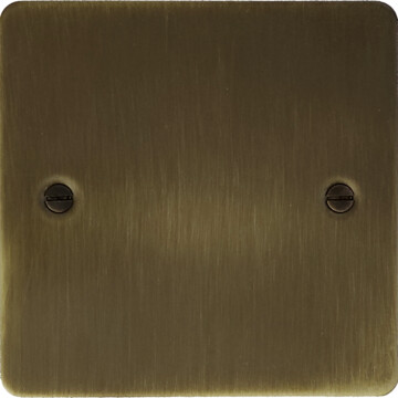 flat antique brass single blank plate front fc101025