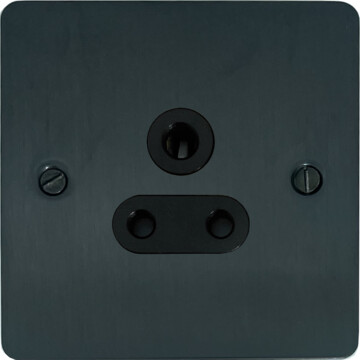 flat black bronze 5a 3 pin socket (black insert) front fc101025