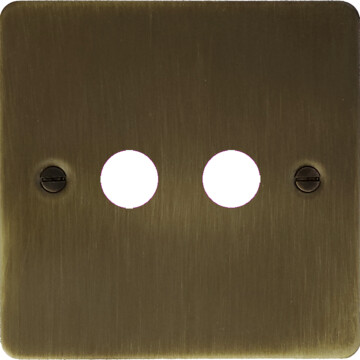 flat antique brass toggle grid plate (2 gang) front fc101025