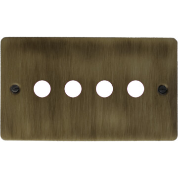 flat antique brass toggle grid plate (4 gang) front fc101025