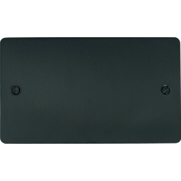flat black bronze double blank plate front fc101025